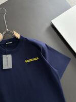 Balenciaga 巴黎世家 2025 春夏新款高密純棉刺繡T恤｜寶藍色｜精品仿製高版本