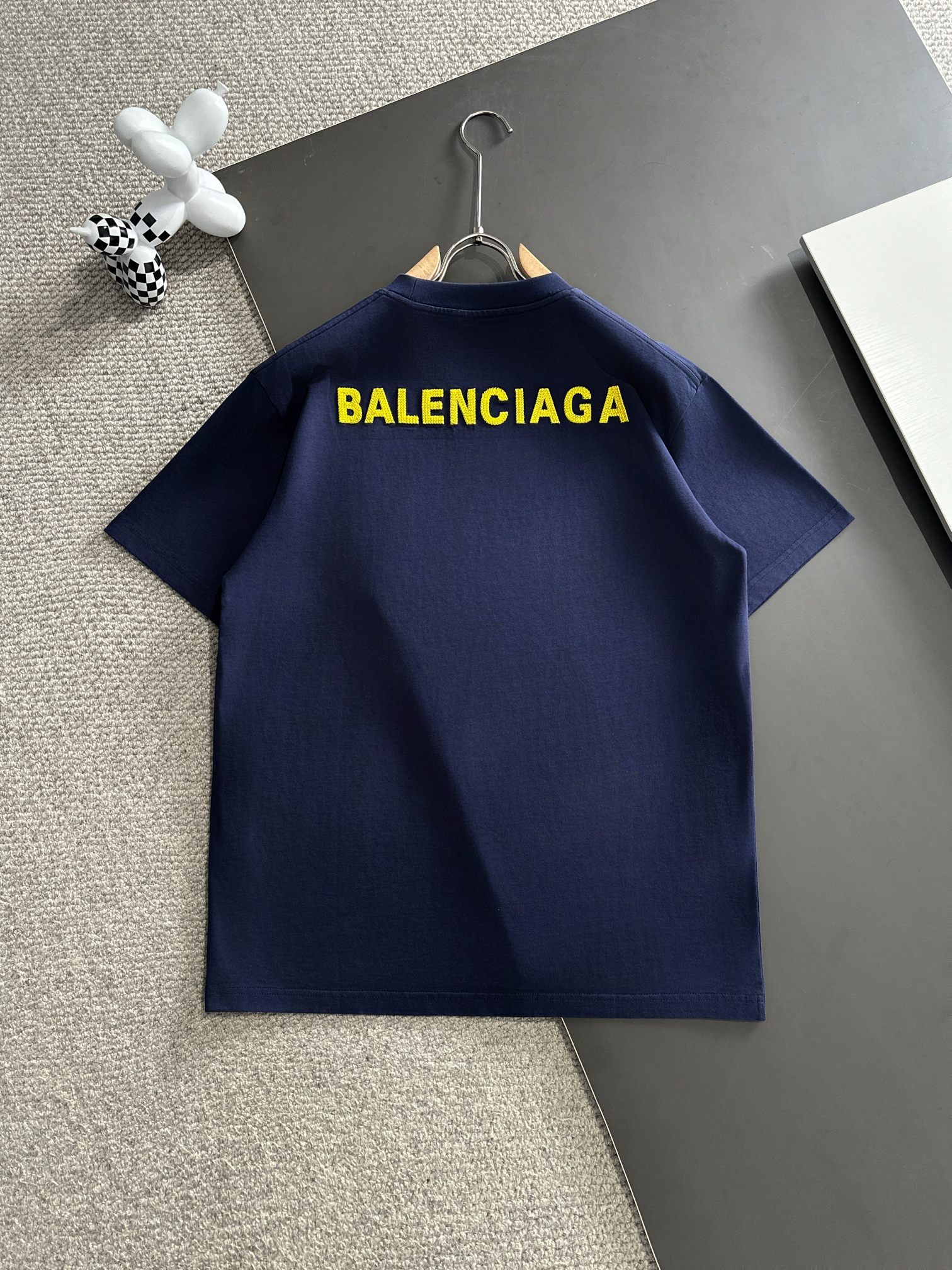 Balenciaga 巴黎世家 2025 春夏新款高密純棉刺繡T恤|寶藍色|精品仿製高版本