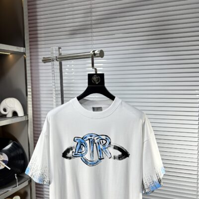 迪奧高仿SS25春夏短袖頂級圖案Logo帥氣時尚簡約百搭舒適棉質款