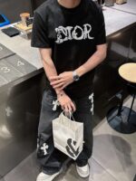 迪奧高仿2025春夏高定玉蠶絲圓領短袖絲滑舒適時尚百搭黑色款