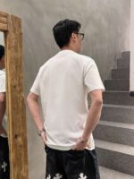 迪奧高仿2025春夏高定玉蠶絲圓領短袖絲滑舒適時尚百搭白色款