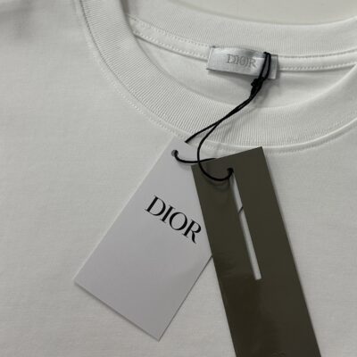 迪奧復刻版2025蛇年限定刺繡字母短袖T恤男女寬鬆白色款