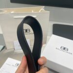 巴黎世家原單時尚腰帶光皮復古經典扣百搭3.5cm寬2025新品
