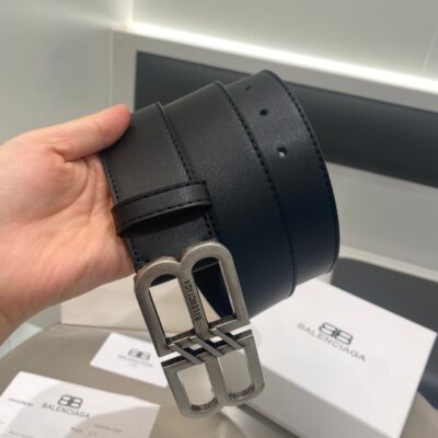 巴黎世家原單時尚腰帶光皮復古經典扣百搭3.5cm寬2025新品
