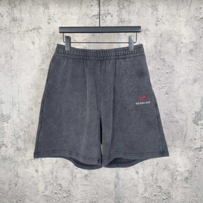 巴黎世家高仿彪馬聯名短袖T恤洗水黑徽章刺繡做舊圓領2025秋季新品