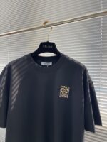 LOEWE 罗意威 2025春夏 黑色情侣短袖T恤 标志Logo刺绣 高级简约风