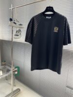 LOEWE 罗意威 2025春夏 黑色情侣短袖T恤 标志Logo刺绣 高级简约风