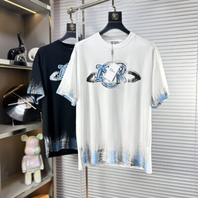 迪奧高仿SS25春夏短袖頂級圖案Logo帥氣時尚簡約百搭舒適棉質款