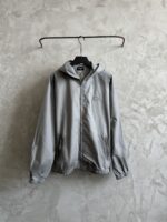巴黎世家復刻版格紋連帽外套工裝短褲套裝灰色潮流街頭2025新品