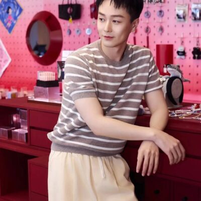 巴宝莉 Burberry 2025新款 圓領條紋短袖針織衫