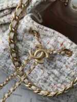 Chanel高仿25C早春多口袋Hobo包粗花呢雙C迷你款