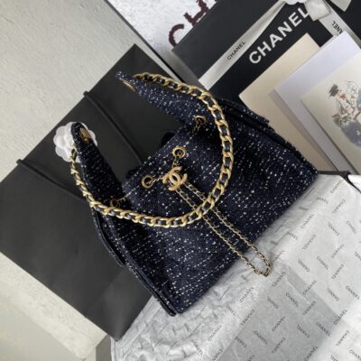 Chanel高仿25C早春多口袋Hobo小號包 粗花呢都市工裝風