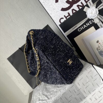 Chanel香奈兒高仿25C早春多口袋Hobo包 粗花呢質感 復古優雅百搭