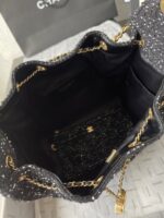 Chanel高仿25C早春多口袋Hobo包粗花呢雙C王者款