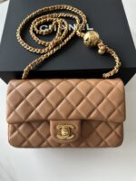 CHANEL高仿AS1787深杏色小羊皮包 經典華麗精緻新品