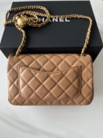 CHANEL高仿AS1787深杏色小羊皮包 經典華麗精緻新品