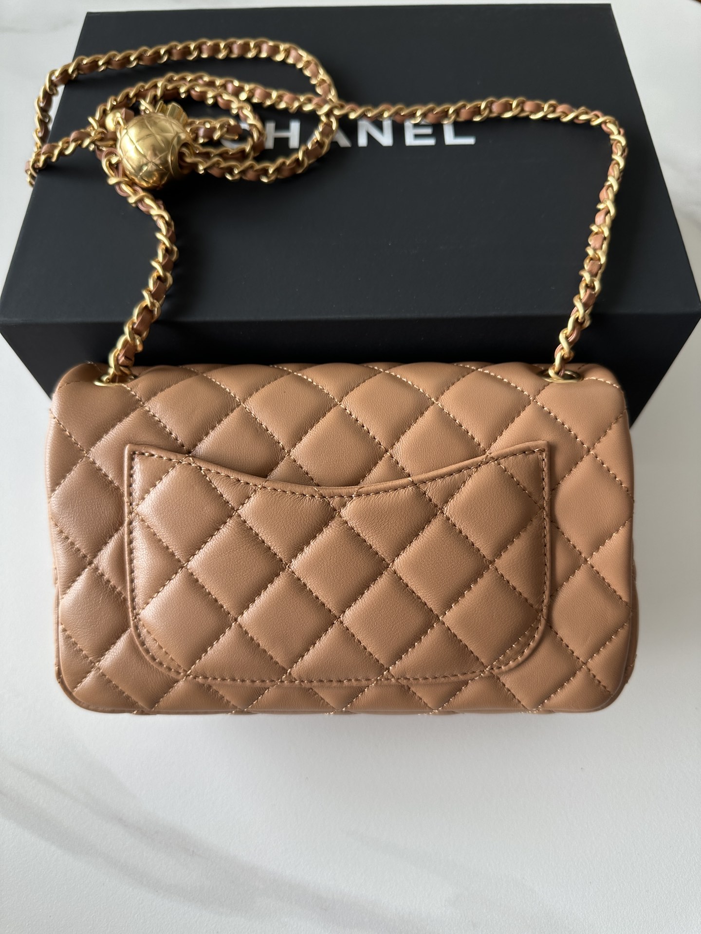 CHANEL高仿AS1787深杏色小羊皮包 經典華麗精緻新品