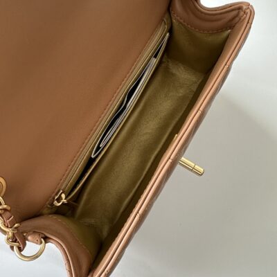 CHANEL高仿AS1787深杏色小羊皮包 經典華麗精緻新品