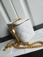CHANEL高仿白色愛心調節扣口紅盒子包 化妝包 可愛精緻新品