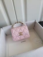CHANEL高仿AS99164珐瑯手柄小廢包 雙C特殊粗鏈條 春夏百搭新品