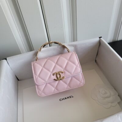 CHANEL高仿AS99164珐瑯手柄小廢包 雙C特殊粗鏈條 春夏百搭新品