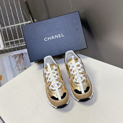 CHANEL 香奈兒 25A 最新款休閒運動鞋 小牛皮拼接 輕盈軟糯明星同款