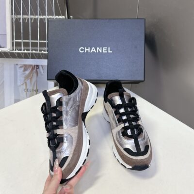 CHANEL 香奈兒 25A 最新款休閒運動鞋 小牛皮拼接 明星博主推薦