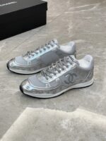 限量情侶款｜香奈兒 CHANEL .25S 銀角大王二代 銀灰配色 菱格透氣運動鞋