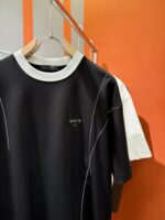 PRADA高仿黑色短袖2025新款頂級原單潮流百搭奢華T恤