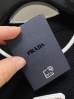 Prada高仿春夏新款針織圓領短袖重工提花百搭時尚歐版