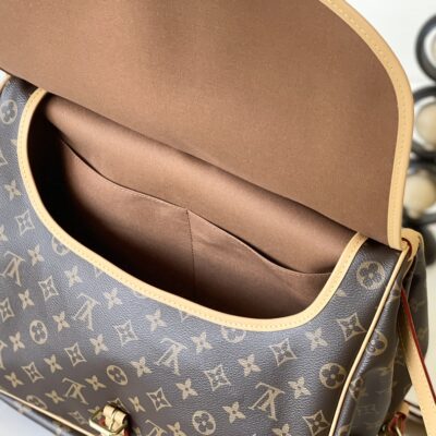LV 路易威登 頂級原單 SAUMUR 手袋 M40710 小號Monogram帆布 牛皮飾邊