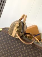LV頂級原單Keepall Bandoulière 25手袋Monogram拼布帆布旅行肩背包M15428