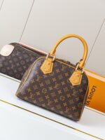 LV復刻版M40026曼哈頓老花手提袋金屬質感設計2025法式氣場中古風