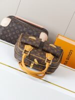 LV復刻版M40026曼哈頓老花手提袋金屬質感設計2025法式氣場中古風