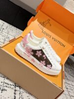 LV原單村上隆25聯名Time Out櫻花系列小白鞋 Monogram厚底運動款