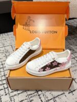 LV原單村上隆25聯名Time Out櫻花系列小白鞋 Monogram厚底運動款