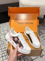 LV原單村上隆25聯名Time Out櫻花系列小白鞋 Monogram厚底運動款