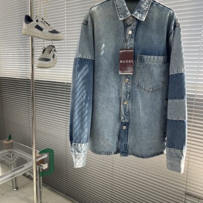 Gucci高仿25SS早秋海洋風牛仔套裝 經典條紋船錨設計 輕鬆休閒