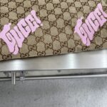 Gucci高仿25SS駝色深棕GG帆布亞麻混紡夾克 刺繡設計 時尚百搭