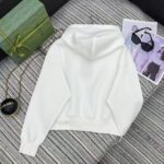 Gucci高仿白色25FW早秋方塊字母印花連帽衛衣 寬鬆休閒運