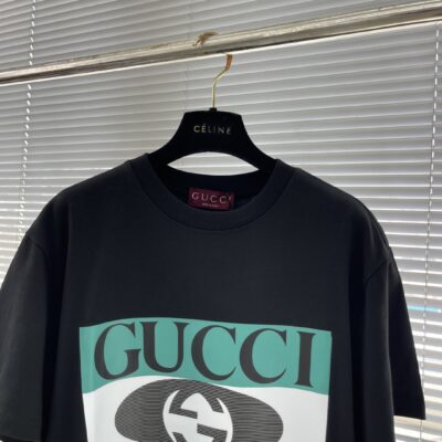 Gucci高仿字母印花短袖T恤 280克全棉柔軟親膚 男女同款