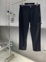 Gucci原單25SS重磅棉帆布長裤 黑色双G织带撞色细节