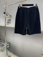 Gucci精品仿製黑色25S五分毛線圈休閒短褲 經典紅綠搭色 舒適透氣