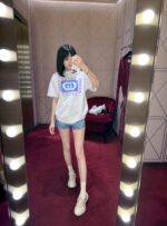 Gucci原單25SS春夏新款方塊印花圓領短袖T恤 藍紫撞色 顯瘦版型