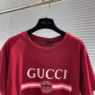 GUCCI 高仿2025SS春夏新品繡花短TEE GG字母刺繡 時尚百搭義式風