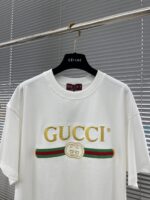 Gucci高仿2025SS春夏時尚繡花短TEE GG字母刺繡 柔軟透氣