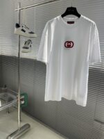 GUCCI 高仿2025新款白色圓領短袖T恤 休閒百搭 義式時尚風