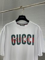 GUCCI A貨25SS春夏新款白色圓領短袖 高端訂制 品牌logo工藝