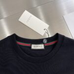 GUCCI 頂級原單25SS春夏新款黑色圓領短袖 高端訂制 品牌logo精工