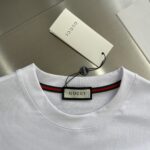 GUCCI 高仿25SS春夏新款白色圓領短袖 高端訂制 品牌logo重工藝